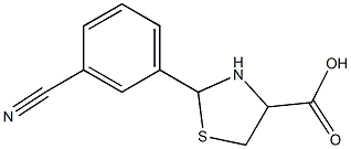 2-(3-cyanophenyl)-1,3-thiazolidine-4-carboxylic acid Struktur