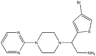 2-(4-bromothiophen-2-yl)-2-[4-(pyrimidin-2-yl)piperazin-1-yl]ethan-1-amine Struktur