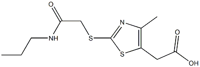 2-(4-methyl-2-{[(propylcarbamoyl)methyl]sulfanyl}-1,3-thiazol-5-yl)acetic acid Struktur