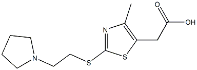 2-(4-methyl-2-{[2-(pyrrolidin-1-yl)ethyl]sulfanyl}-1,3-thiazol-5-yl)acetic acid Struktur