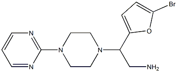 2-(5-bromofuran-2-yl)-2-[4-(pyrimidin-2-yl)piperazin-1-yl]ethan-1-amine Struktur