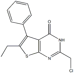 2-(chloromethyl)-6-ethyl-5-phenyl-3H,4H-thieno[2,3-d]pyrimidin-4-one Struktur