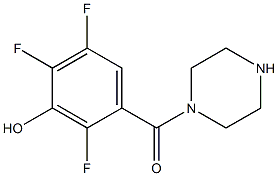 2,3,6-trifluoro-5-(piperazin-1-ylcarbonyl)phenol Struktur