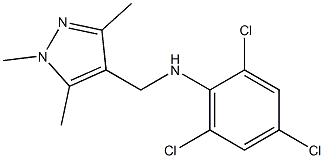 2,4,6-trichloro-N-[(1,3,5-trimethyl-1H-pyrazol-4-yl)methyl]aniline Struktur