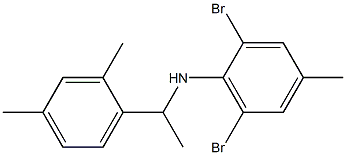 2,6-dibromo-N-[1-(2,4-dimethylphenyl)ethyl]-4-methylaniline Struktur