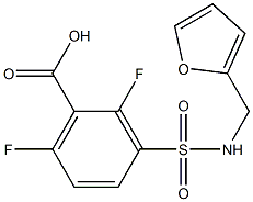 2,6-difluoro-3-[(furan-2-ylmethyl)sulfamoyl]benzoic acid Struktur