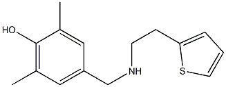 2,6-dimethyl-4-({[2-(thiophen-2-yl)ethyl]amino}methyl)phenol Struktur