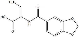 2-[(1,3-benzodioxol-5-ylcarbonyl)amino]-3-hydroxypropanoic acid Struktur