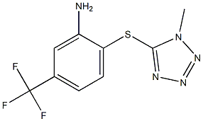 2-[(1-methyl-1H-1,2,3,4-tetrazol-5-yl)sulfanyl]-5-(trifluoromethyl)aniline Struktur