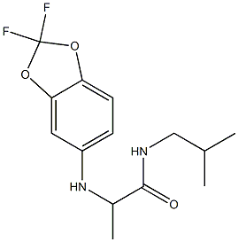 2-[(2,2-difluoro-2H-1,3-benzodioxol-5-yl)amino]-N-(2-methylpropyl)propanamide Struktur