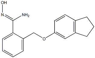 2-[(2,3-dihydro-1H-inden-5-yloxy)methyl]-N'-hydroxybenzene-1-carboximidamide Struktur