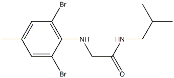 2-[(2,6-dibromo-4-methylphenyl)amino]-N-(2-methylpropyl)acetamide Struktur