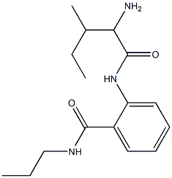 2-[(2-amino-3-methylpentanoyl)amino]-N-propylbenzamide Struktur