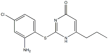 2-[(2-amino-4-chlorophenyl)sulfanyl]-6-propyl-1,4-dihydropyrimidin-4-one Struktur