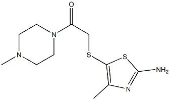 2-[(2-amino-4-methyl-1,3-thiazol-5-yl)sulfanyl]-1-(4-methylpiperazin-1-yl)ethan-1-one Struktur