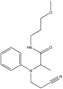 2-[(2-cyanoethyl)(phenyl)amino]-N-(3-methoxypropyl)propanamide Struktur