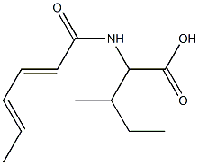 2-[(2E,4E)-hexa-2,4-dienoylamino]-3-methylpentanoic acid Struktur