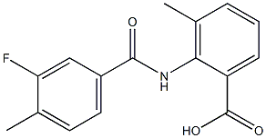 2-[(3-fluoro-4-methylbenzoyl)amino]-3-methylbenzoic acid Struktur