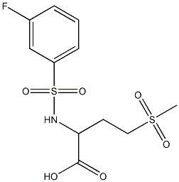 2-[(3-fluorobenzene)sulfonamido]-4-methanesulfonylbutanoic acid Struktur