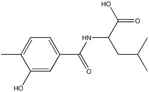 2-[(3-hydroxy-4-methylbenzoyl)amino]-4-methylpentanoic acid Struktur