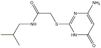 2-[(4-amino-6-oxo-1,6-dihydropyrimidin-2-yl)sulfanyl]-N-(2-methylpropyl)acetamide Struktur