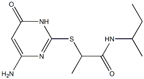 2-[(4-amino-6-oxo-1,6-dihydropyrimidin-2-yl)sulfanyl]-N-(butan-2-yl)propanamide Struktur