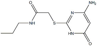 2-[(4-amino-6-oxo-1,6-dihydropyrimidin-2-yl)sulfanyl]-N-propylacetamide Struktur