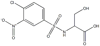 2-[(4-chloro-3-nitrobenzene)sulfonamido]-3-hydroxypropanoic acid Struktur