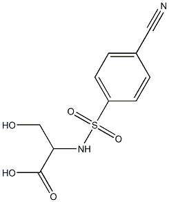 2-[(4-cyanobenzene)sulfonamido]-3-hydroxypropanoic acid Struktur