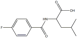 2-[(4-fluorobenzoyl)amino]-4-methylpentanoic acid Struktur