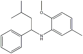 2-methoxy-5-methyl-N-(3-methyl-1-phenylbutyl)aniline Struktur