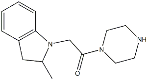 2-methyl-1-(2-oxo-2-piperazin-1-ylethyl)indoline Struktur