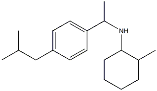 2-methyl-N-{1-[4-(2-methylpropyl)phenyl]ethyl}cyclohexan-1-amine Struktur