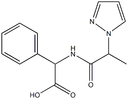 2-phenyl-2-[2-(1H-pyrazol-1-yl)propanamido]acetic acid Struktur