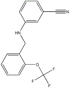 3-({[2-(trifluoromethoxy)phenyl]methyl}amino)benzonitrile Struktur