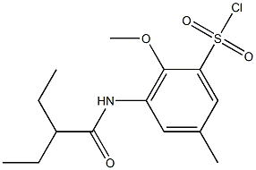 3-(2-ethylbutanamido)-2-methoxy-5-methylbenzene-1-sulfonyl chloride Struktur