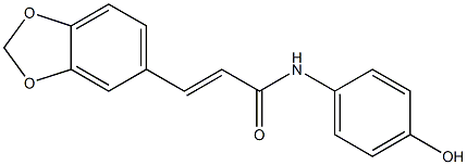 3-(2H-1,3-benzodioxol-5-yl)-N-(4-hydroxyphenyl)prop-2-enamide Struktur