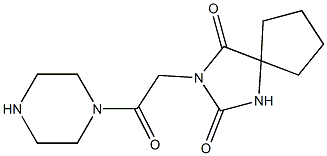 3-(2-oxo-2-piperazin-1-ylethyl)-1,3-diazaspiro[4.4]nonane-2,4-dione Struktur