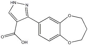 3-(3,4-dihydro-2H-1,5-benzodioxepin-7-yl)-1H-pyrazole-4-carboxylic acid Struktur