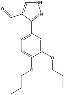 3-(3,4-dipropoxyphenyl)-1H-pyrazole-4-carbaldehyde Struktur