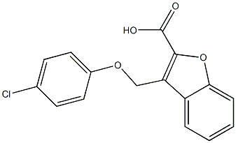 3-(4-chlorophenoxymethyl)-1-benzofuran-2-carboxylic acid Struktur