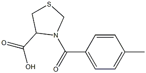 3-(4-methylbenzoyl)-1,3-thiazolidine-4-carboxylic acid Struktur