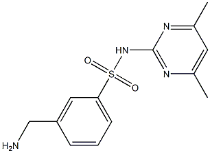 3-(aminomethyl)-N-(4,6-dimethylpyrimidin-2-yl)benzene-1-sulfonamide Struktur