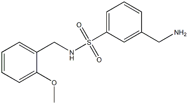 3-(aminomethyl)-N-[(2-methoxyphenyl)methyl]benzene-1-sulfonamide Struktur