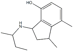 3-(butan-2-ylamino)-1,7-dimethyl-2,3-dihydro-1H-inden-4-ol Struktur