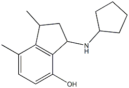 3-(cyclopentylamino)-1,7-dimethyl-2,3-dihydro-1H-inden-4-ol Struktur