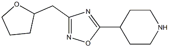 3-(oxolan-2-ylmethyl)-5-(piperidin-4-yl)-1,2,4-oxadiazole Struktur