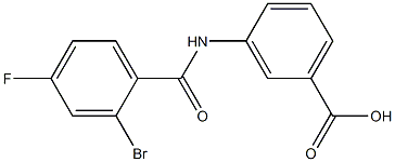 3-[(2-bromo-4-fluorobenzoyl)amino]benzoic acid Struktur