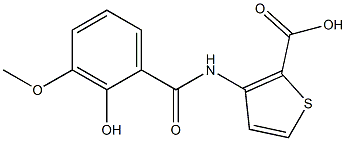 3-[(2-hydroxy-3-methoxybenzene)amido]thiophene-2-carboxylic acid Struktur