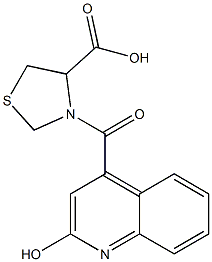 3-[(2-hydroxyquinolin-4-yl)carbonyl]-1,3-thiazolidine-4-carboxylic acid Struktur